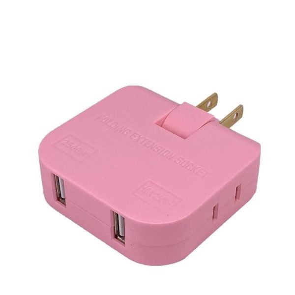 4-in-1 Rotating USB Plug EU Adapter - Slim & Foldable Multi-Outlet Converter