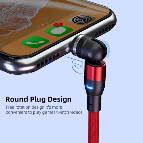 360° Rotating Universal Magnetic Fast-Charging Cable - LED Indicator - Image 7