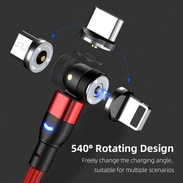 360° Rotating Universal Magnetic Fast-Charging Cable - LED Indicator - Image 6