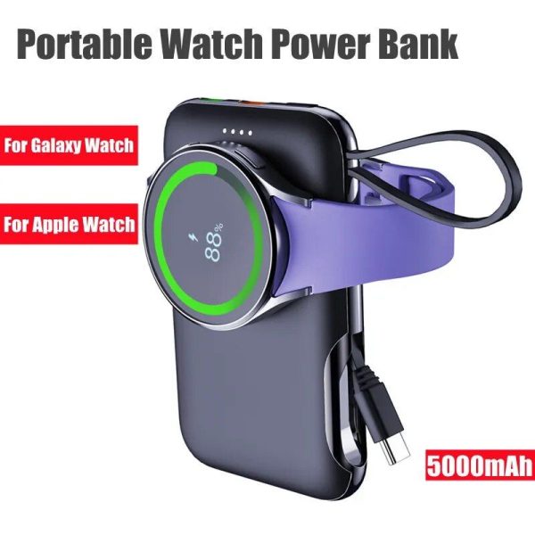 2-in-1 Portable Charger for Apple & Samsung Watches - Image 2